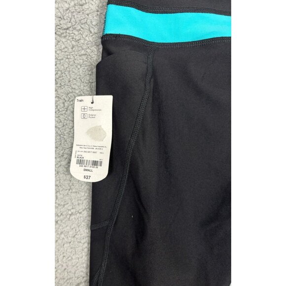 Xersion Women's Cycling High Compression Leggings Black Turquoise Small NWT's. - Picture 7 of 8